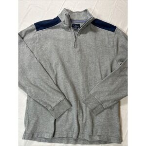 Brooks Brothers 1/4 Zip Pullover Sweater Men's Size Medium Gray Long Sleeve